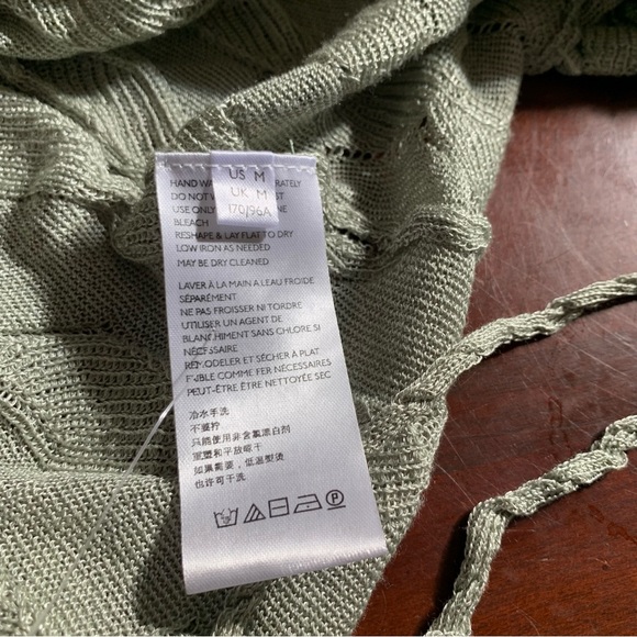 Brand NWOT Free People beige crochet cardigan bell sleeves, size M - Picture 8 of 10